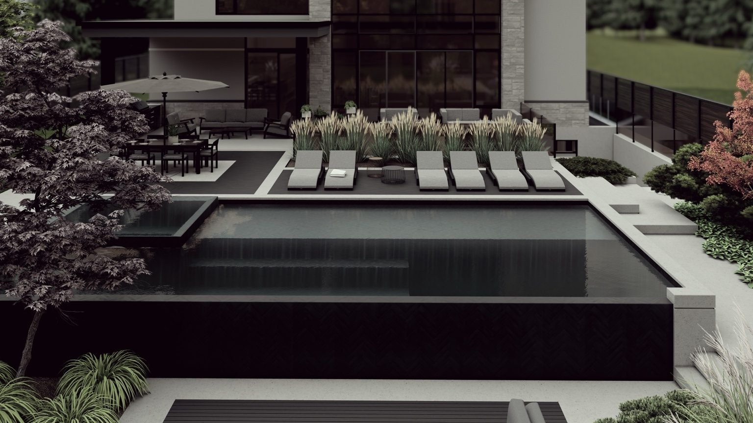 Contemporary pool design with clean lines